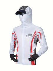 Men's UPF 50 Sun Protection Hooded Jacket Quick Dry Long Sleeve Rash Guard