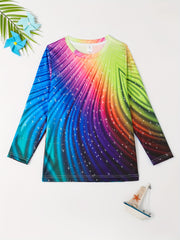 3D Rainbow Graphic T shirt For Girls Fall Winter
