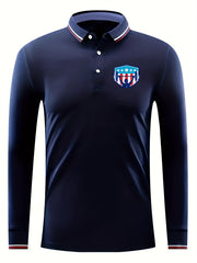 Weightlifting Pattern Men's Casual Comfy Long Sleeve Shirt