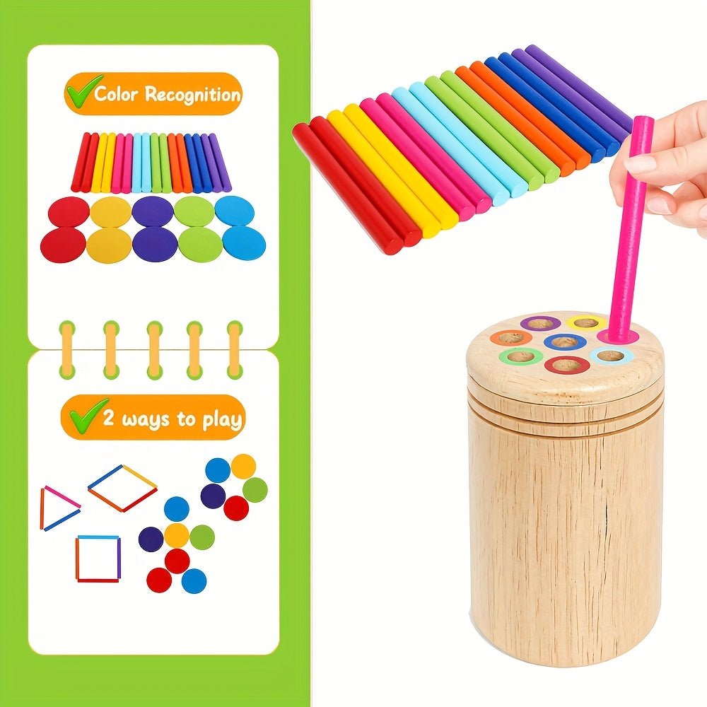 Wooden 3 in 1 Sorting Cup Sorting and Counting Game