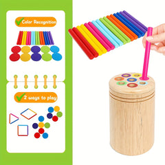 Wooden 3 in 1 Sorting Cup Sorting and Counting Game
