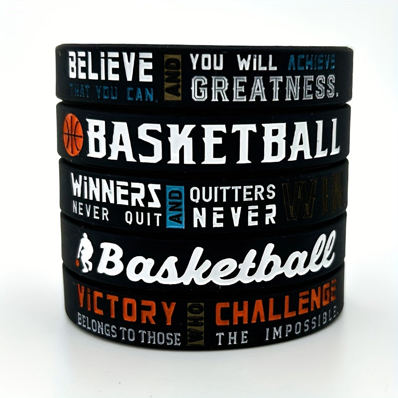 Basketball Graphic Sporty Silicone Bracelet Wristband