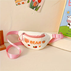 Cartoon Bear Graphic Zipper Chest Bag Waist Bag