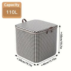 Houndstooth Storage Bag Waterproof Dustproof Large Capacity