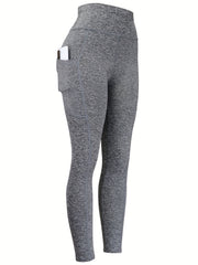 High Waist Yoga Leggings with Pocket Seamless Butt Lifting Elastic