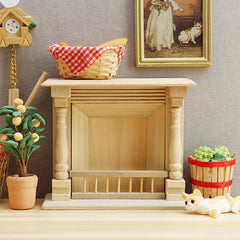 1:12 Scale Mini Wooden Fireplace Model DIY Dollhouse Furniture Decor