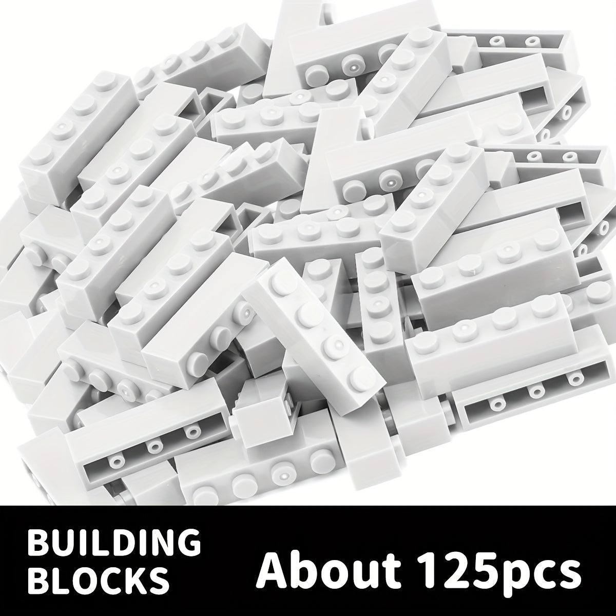 125pc 1x4 High Brick Building Blocks Puzzle Toy for Boys and Girls