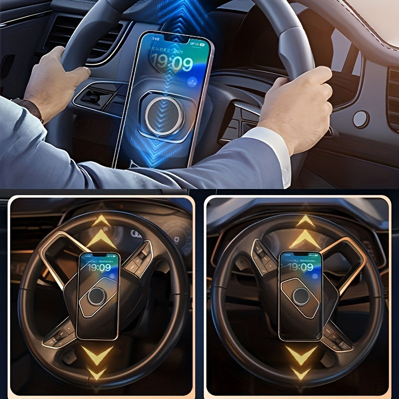 Metal Magnetic Car Phone Holder Without Gravity Steering Wheel