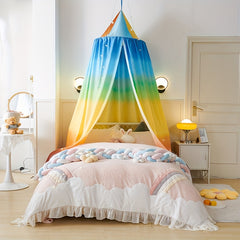 Rainbow Print Canopy Bedding Polyester Mosquito Net for Kids