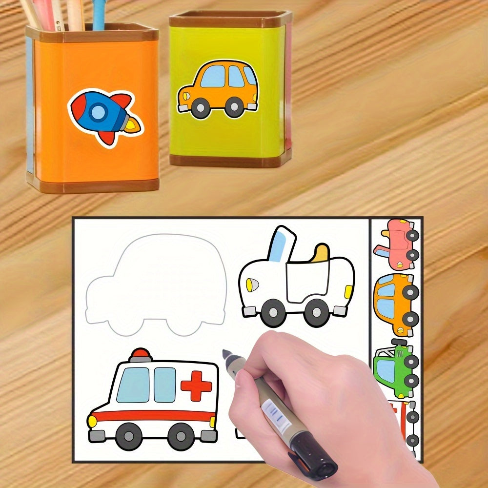 Coloring Doodle Cartoon Stickers - 5 Unique Patterns