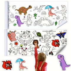 Kids Doodle Paper Roll Art Kit - Creative Drawing Sheets Sketch Pads
