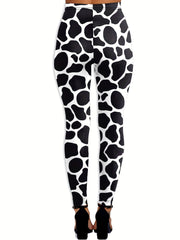 Dalmatian Print High Waist Skinny Leggings Stretchy Women's Clothing