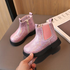 Girls Lightweight Non Slip Ankle Boots With Zipper
