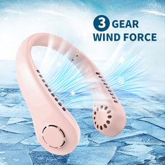 Bladeless Neck Fan USB Rechargeable Hands Wearable Air Cooler