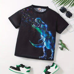 Boys Dinosaur Graphic Tee-Crew Neck & Short Sleeves