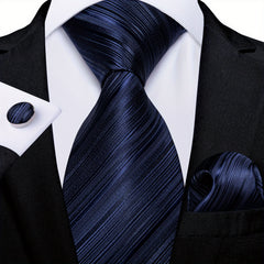 Silk Striped Necktie Red Green Tie Set for Men Wedding