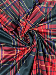 Women's Plus Plaid Print V Neck Loose Dress