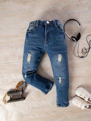 Boys Distressed Denim Pants with Pocket
