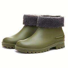 Winter Warm Short Boots Waterproof Shoes Slip On Rubber