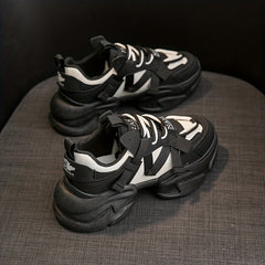 Thick Sole Chunky Sneakers Lace-up Running Shoes Women's Footwear