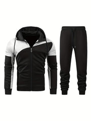 Men's Sports Set Comfy Zip Up Jacket & Active Sweatpants