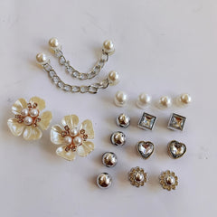 18pcs Rhinestone Flower Shoe Buckle Set for Party Favor