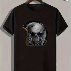 Skull Print Men's Tee for Summer