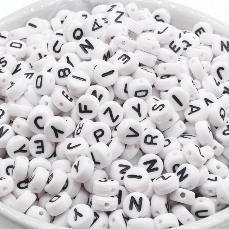100pcs Mixed Letter Acrylic Beads for Jewelry Making