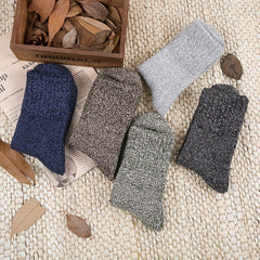 5 Pairs Winter Warm Socks Casual Knit Socks Outdoor Socks Thick Warm Socks