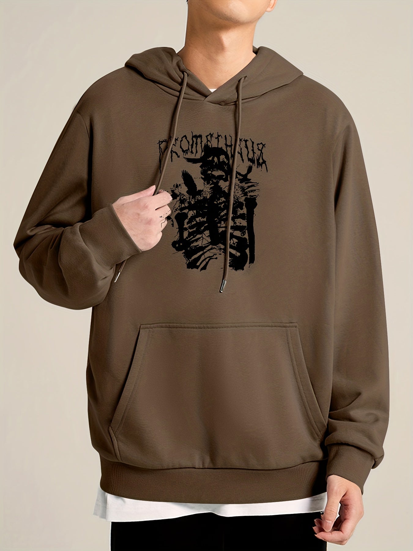 Letters And Abstract Print Hoodie Hoodies For Men Men s Casual Pullover