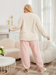 Women's Plus Teddy Bear Pattern Flannel Pajama Set