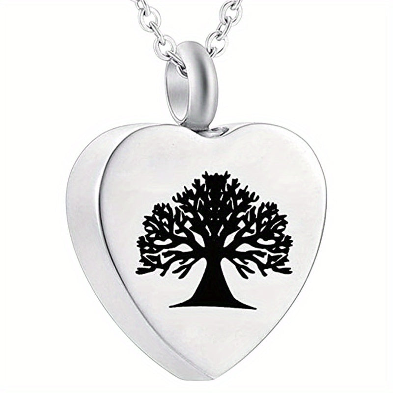 Heart Shaped Stainless Steel Cremation Urn Necklace for Pet Ashes
