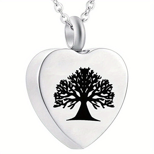 Heart Shaped Stainless Steel Cremation Urn Necklace for Pet Ashes