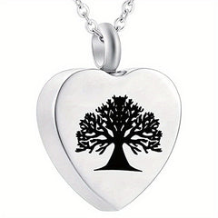 Heart Shaped Stainless Steel Cremation Urn Necklace for Pet Ashes