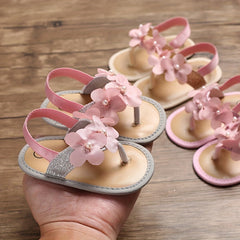 Flower Open Toe Sandals for Baby Girls Lightweight Non-slip Walking Shoes