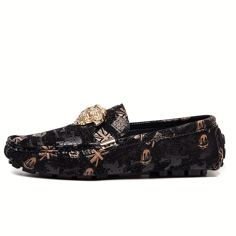 Men's Graphic Print Comfy Loafers Wear resistant Non Slip Smart Casual Shoes