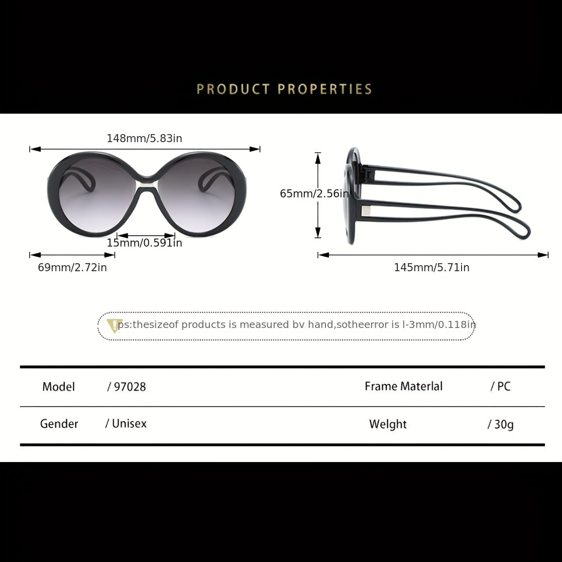 Retro Round Frame Vacation Sunglasses