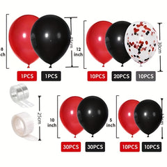 Red Agate and Glitter Balloon Set - 141pcs