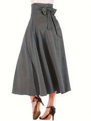 High Rise Belted A-line Skirt