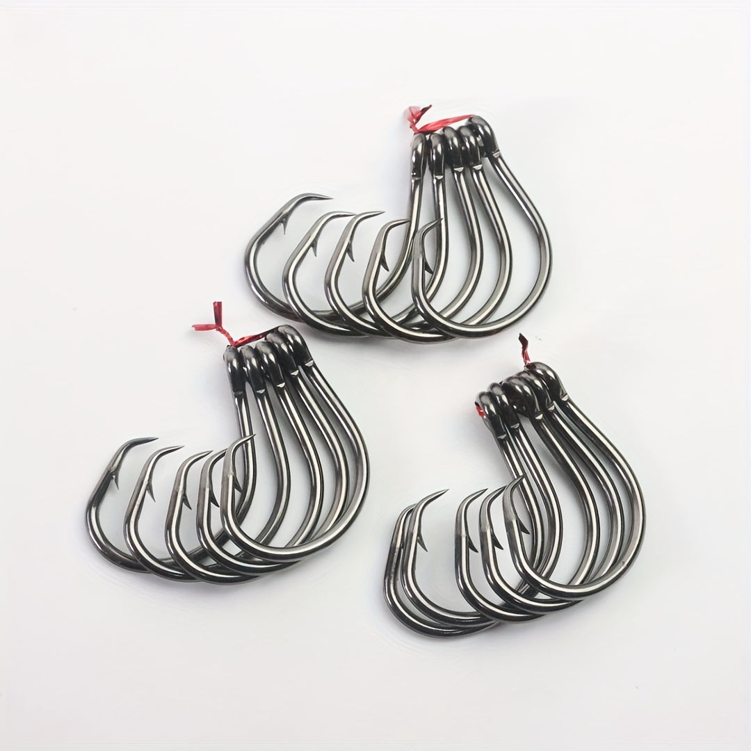 15pcs Nickel Octopus Fishing Hooks High Carbon Steel Barbed with Eye