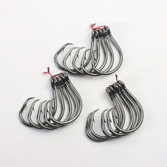 15pcs Nickel Octopus Fishing Hooks High Carbon Steel Barbed with Eye