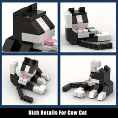 Cat Licking Butt Building Block Set Tuxedo Cat Toy 120pcs