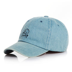 Kids Vintage Washed Embroidery Denim Cap for Sun Protection