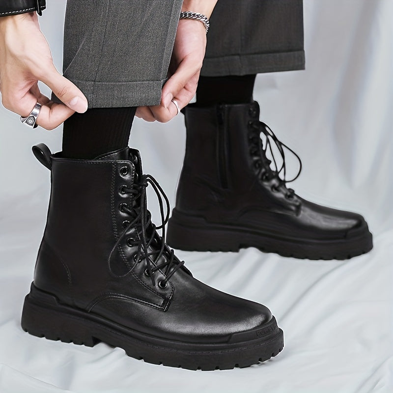 Men's Combat Boots Lace up Walking Shoes