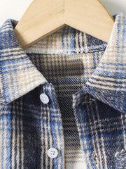 Girls Plaid Long Sleeve Button Down Shirt
