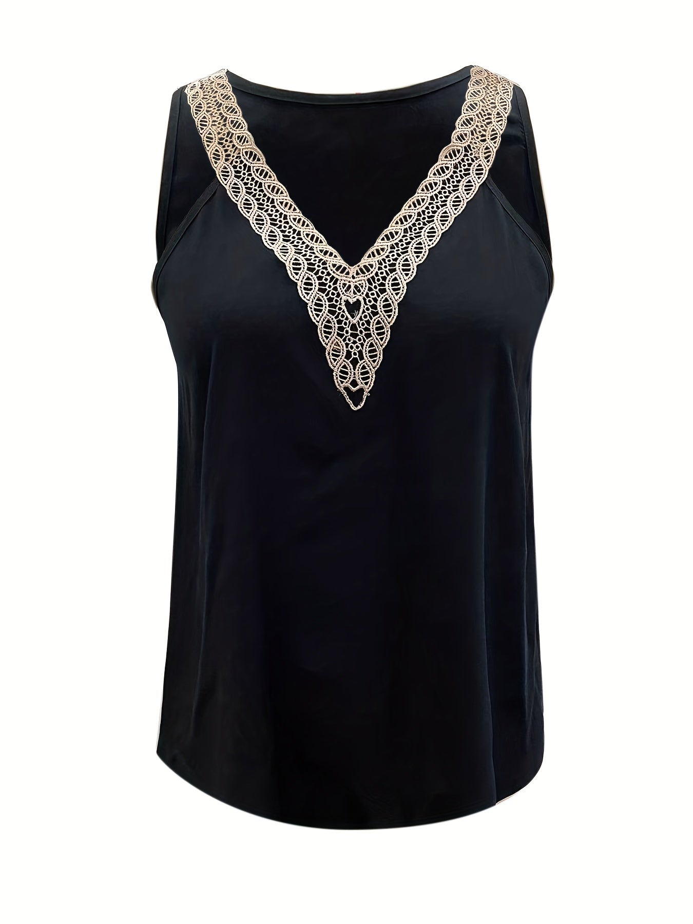 Guipure Lace V neck Tank Top for Summer