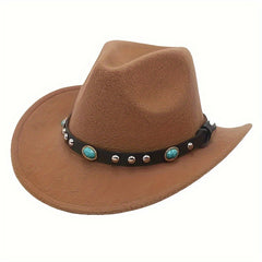 Ethnic Rivet Rocking Edge Cowboy Hat For Men And Women