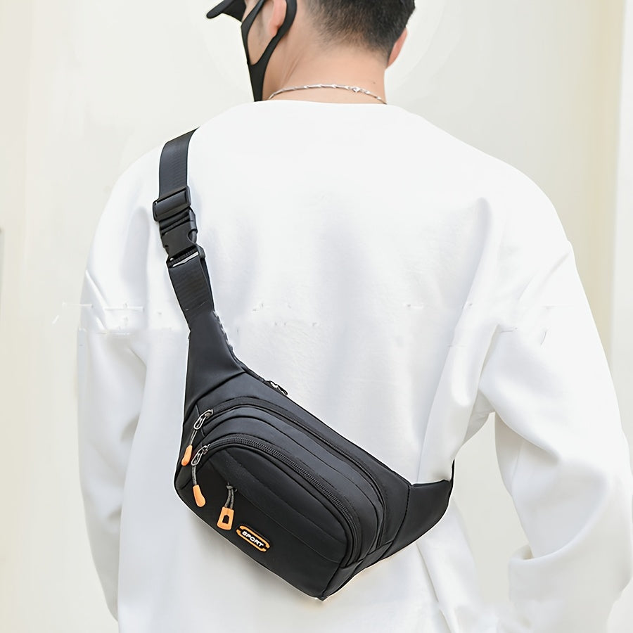Solid Outdoor Sports Waist Bag Waterproof Nylon Single Shoulder Bag