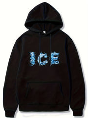 ICE Print Hoodie Long Sleeve Top Men's Clothes For Spring Fall Winter