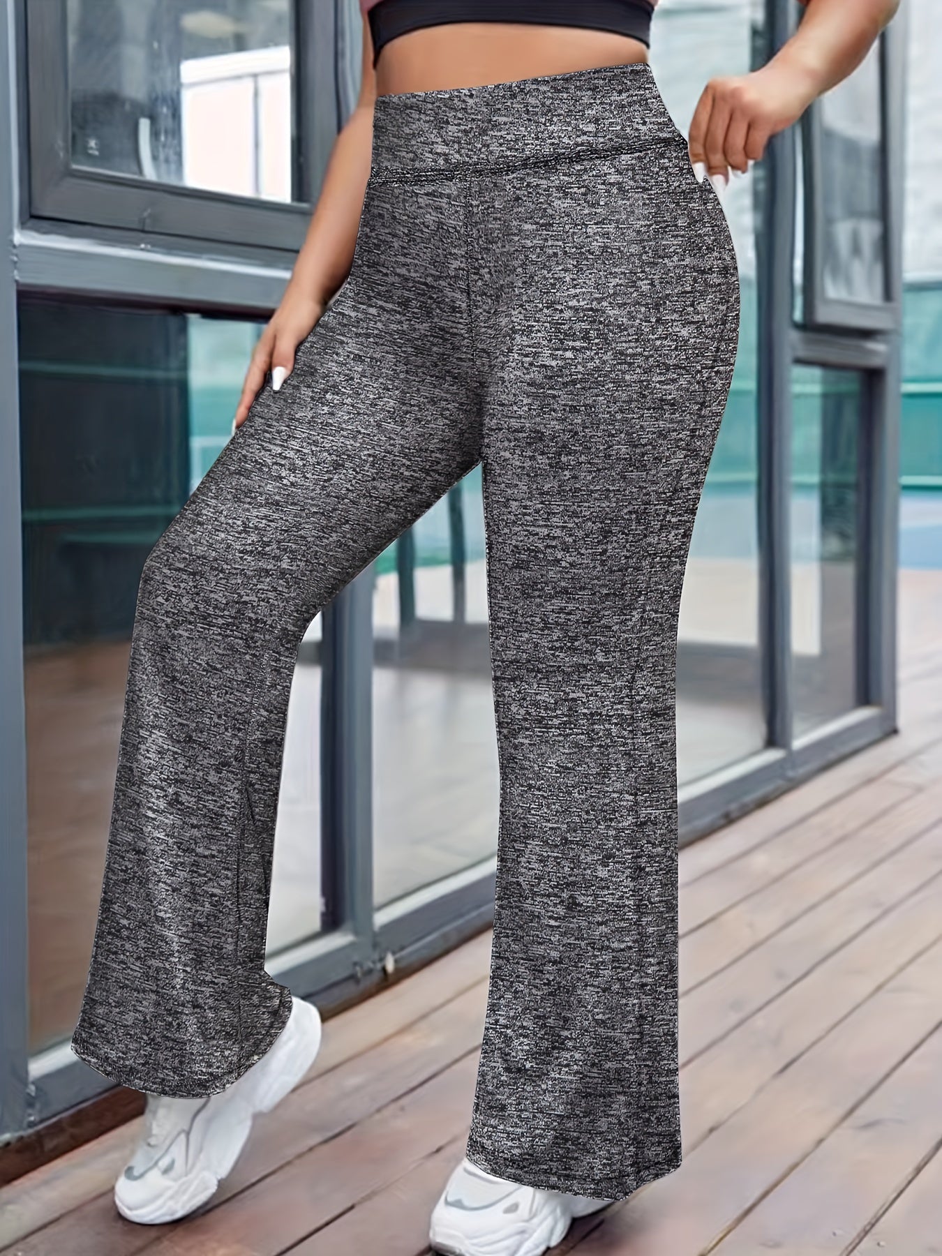 High Rise Flared Leg Sports Pants
